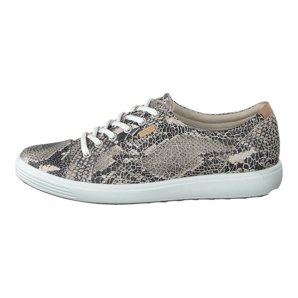 ECCO Limestone Black Snake Print Leather Sneaker Women's Size 10-10.5 Wide VGC - Picture 1 of 11